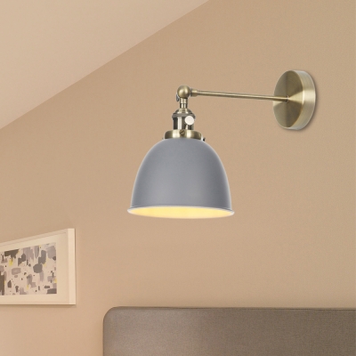 Modern Industrial Domed Sconce Lighting Fixtures Metal 1 Light Sconce Light Fixtures for Bedside