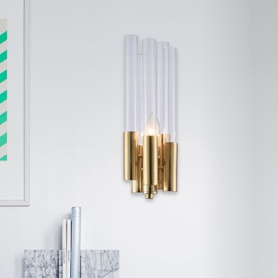 1 Light Creative Tube Sconce Wall Lights Contemporary Glass and Metal Wall Mounted Lights for Indoor