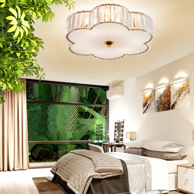6 Light Floral Ceiling Lights Modern Acrylic Gold Flush Mount Ceiling Lights for Bedroom Living Room