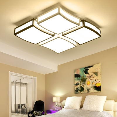 Black and White Wavy Flush Mount Lighting LED Modern Acrylic Ceiling Lamp for Living Room