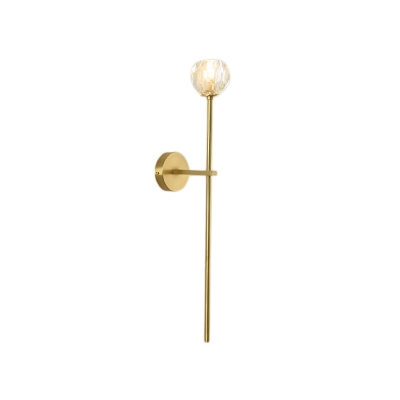 Brass Finish Wall Sconce Light Modern Metal and Crystal 1/2 Light Wall Lamp Sconce for Foyer