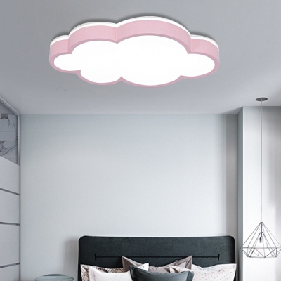 Cloud Flush Ceiling Lights Contemporary Acrylic and Iron 1 Light Flush Mount Fixture