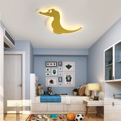 Crocodile Kid Room Flush Light Acrylic Integrated Led Nordic Flush Ceiling Light