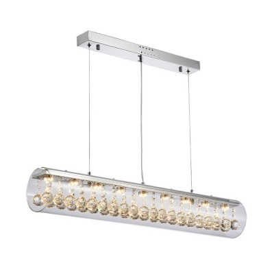 Crystal Ball Linear Hanging Lights Contemporary Metal Hanging Light Fixtures with Glass Shade for Island