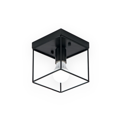 Frame Squared Lighting Fixtures Minimalist Iron 1 Light Semi Flush Ceiling Lights for Gallery