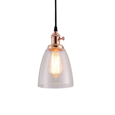 Industrial Glass Pendant Light Single Light Bell Hanging Light Fixtures for Corridor