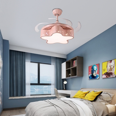 Modern Novelty Star Ceiling Fixture Metal and Acrylic 1-Light Ceiling Fan for Children Kids Bedroom