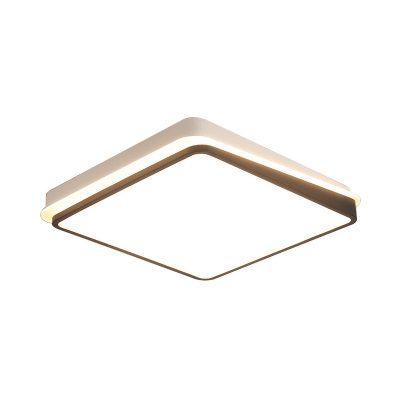 Square/Rectangle Ceiling Light Fixture with Frosted Diffuser Integrated Led Modern Flush Mount Light