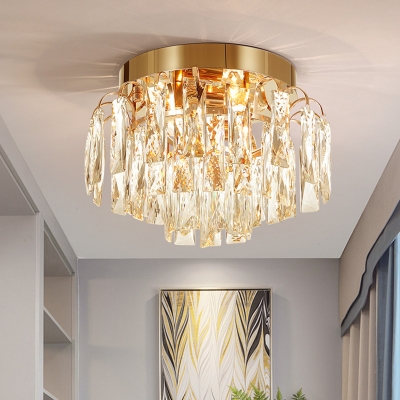 Gold/Chrome LED Ceiling Fixture Contemporary Unique Crystal Fringe Ceiling Lights for Corridor Hallway