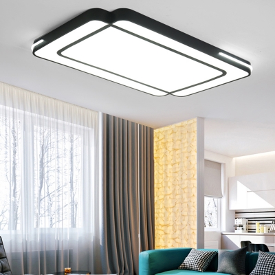 Led Rectangle Flush Mount Lighting Modern Simple Metal Ceiling Flush Light for Living Room