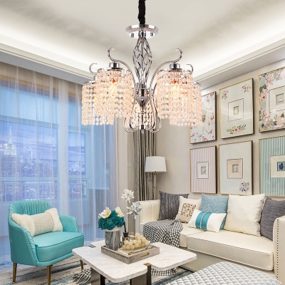 Novelty Chandelier Light Traditional Metal Crystal Ceiling Chandelier for Living Room Bedroom