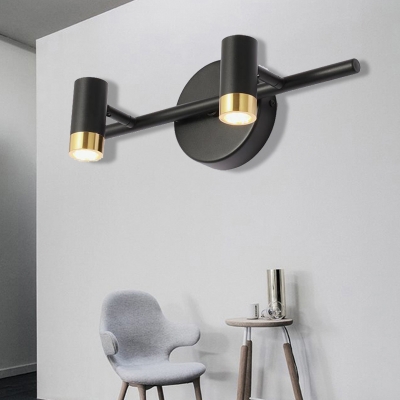2/3/4 Heads Linear Sconce Light Fixture for Vanity, Modern Metal Rotatable Sconces in Black/White