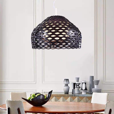 Acrylic Orb Pendant Lighting with Metal Mesh Shade Modern 1 Light Contemporary Ceiling Light