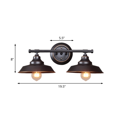 Barn Wall Sconce Lamps Industrial-Style Metal 2 Lights Wall Sconce Lighting for Vanity