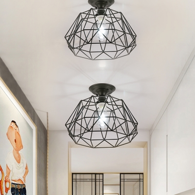 Black Geometric Ceiling Light Fixture, Modern Industrial Ceiling Light Fixtures