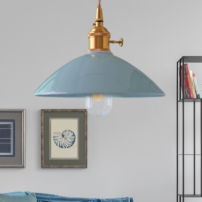 Brass Finish Pendant Lights Modern Industrial Iron Single Bulb Hanging Ceiling Lights with Cone Shade