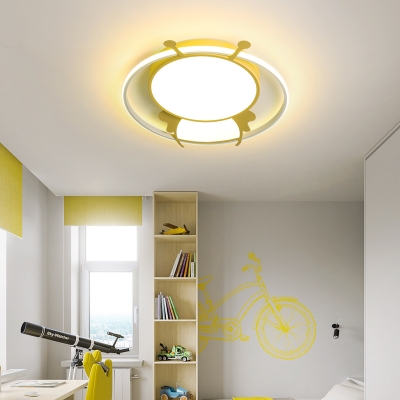 Cartoon Ant Flush Mount Light with Ring Acrylic Led Flush Lighting for Kids Bedroom