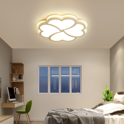 Flower Living Room Ceiling Light Acrylic Modern Flush Mount Fixture In