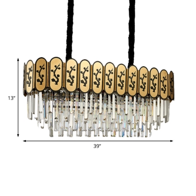 Unique Tree Pattern Hanging Pendant Contemporary Crystal Fringe Pendant Lights for Indoor