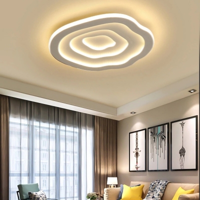 White Cloud Ceiling Light Mount Fixture Nordic Style Metallic LED Indoor Lighting for Bedroom