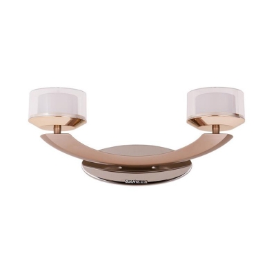 Bird/Cylinder Wall Sconces Contemporary Iron 2 Heads Sconce Wall Lamps in Rose Gold for Bedroom