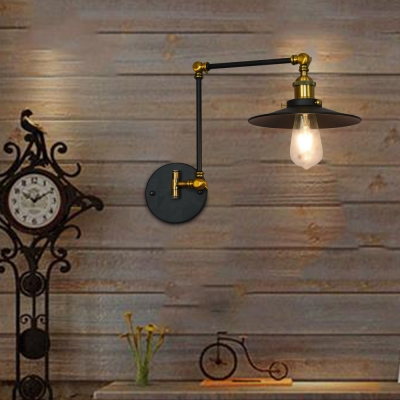 Brass and Black Sconce Lighting Fixtures Metal 1-Light Sconce Wall Lighting for Indoor