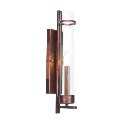Candle Wall Mount Light Retro Style Steel 1 Light Wall Light Lamp Sconce in Rust for Bedside