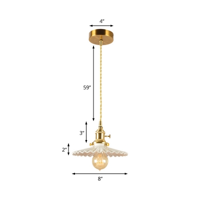 Modern Industrial Cone Shade Pendant Lights Metal and Ceramic 1 Head Light Fixtures for Bar