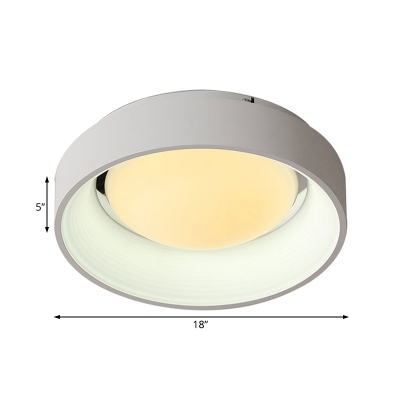 Nordic Style Ring Ceiling Light LED Metal Flush Mount Light Fixtures in Gray/White