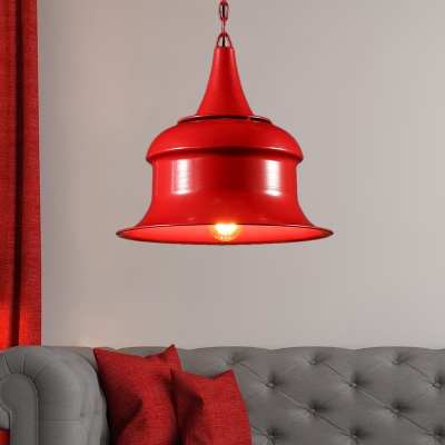 Single Light Iron Pendant Ceiling Light Industrial Retro Bell Hanging Light Fixture for Bedroom