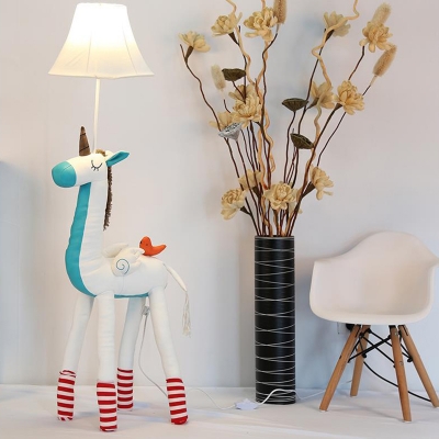 Unicorn Floor Lamp Modern Simple Fabric and Resin 1 Head Night Light for Living Room, Kids Children Bedroom
