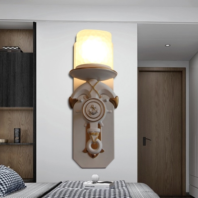 Anchor Wall Sconce Lights Mediterranean Metal and Glass 1-Light Wall Light Fixtures for Hall