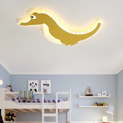 Crocodile Kid Room Flush Light Acrylic Integrated Led Nordic Flush Ceiling Light