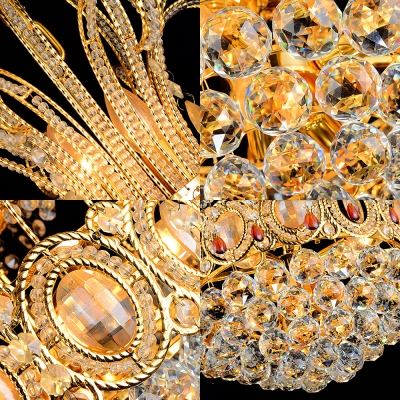 Gold Crystal Ball Chandeliers Lighting Modern Large Chandelier Light Fixtures for Villa