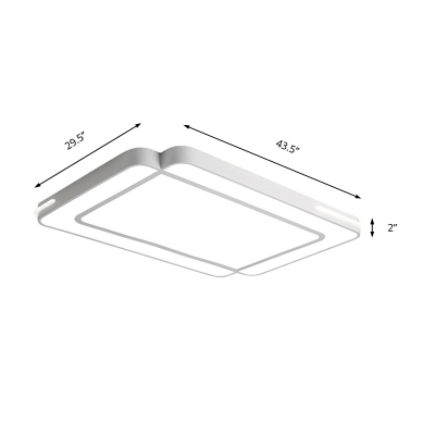 Led Rectangle Flush Mount Lighting Modern Simple Metal Ceiling Flush Light for Living Room