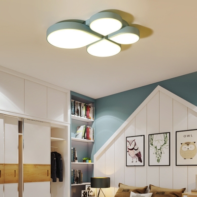 Nordic Clover Flush Mount Lighting with Frosted Diffuser Metal Led Ceiling Flush Light