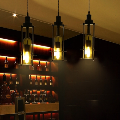 Wine Bottle Ceiling Pendant Lights, Modern Bar Light Fixtures