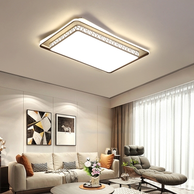 Acrylic Shade Geometric Led Ceiling Flush Light Modern Close to Ceiling Light in White