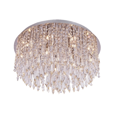 Clear Crystal Glass Ceiling Fixture Contemporary Unique Round Ceiling Light Fixtures for Bedroom