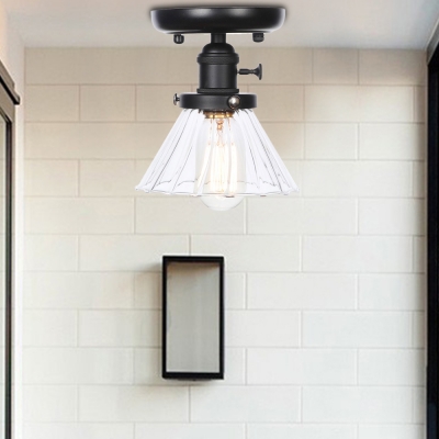 Contemporary Creative Semi Flush Mount Light Metal 1 Head Semi-Flush Mount Ceiling Fixture for Bedroom