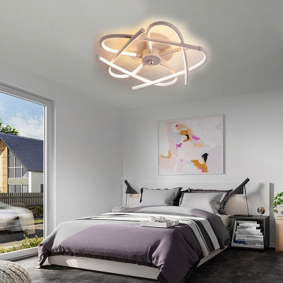 Contemporary Twist Flush Light Integrated Led Acrylic Close to Ceiling Light