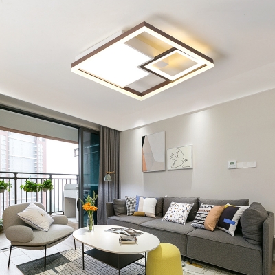 Metal Geometric Flush Ceiling Light Contemporary Led Living Room Ceiling Light Fixture