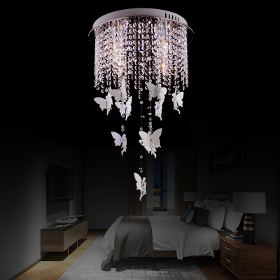 Novelty White Angel Ceiling Lights Contemporary Crystal Bead Ceiling Light Fixtures for Living Room