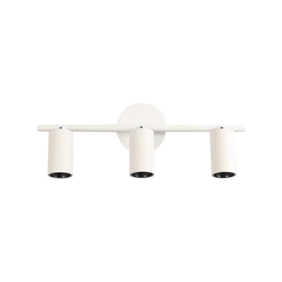 White/Black Cylinder Sconce Light Nordic Style Metal 2/3/4 Heads Fixture Sconce Light for Vanity