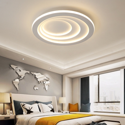 Acrylic Ultrathin Round Flush Mount Simple LED Ceiling Light Mounted Fixture in White