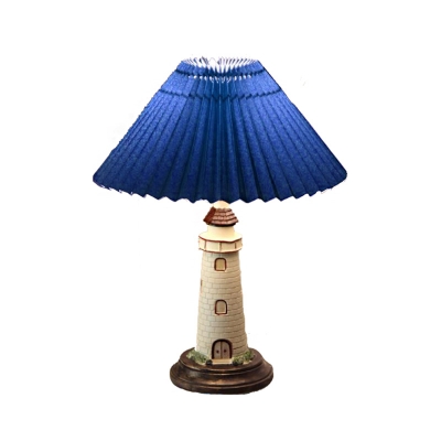Cone-Shaped Table Lamps Mediterranean Resin and Fabric 1 Light Accent Lamp for Children Bedroom