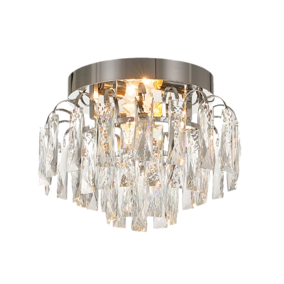 Gold/Chrome LED Ceiling Fixture Contemporary Unique Crystal Fringe Ceiling Lights for Corridor Hallway