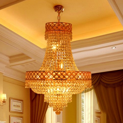 Large Pendant Ceiling Lights For Villa Traditional Crystal Bead