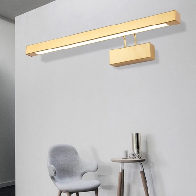 Modern Brass Linear Wall Sconce For Bathroom Metal And Acrylic
