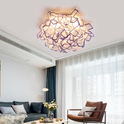 Sinuous Flush Mount Ceiling Light Art Deco Indoor Ceiling Flush Light with Acrylic Shade